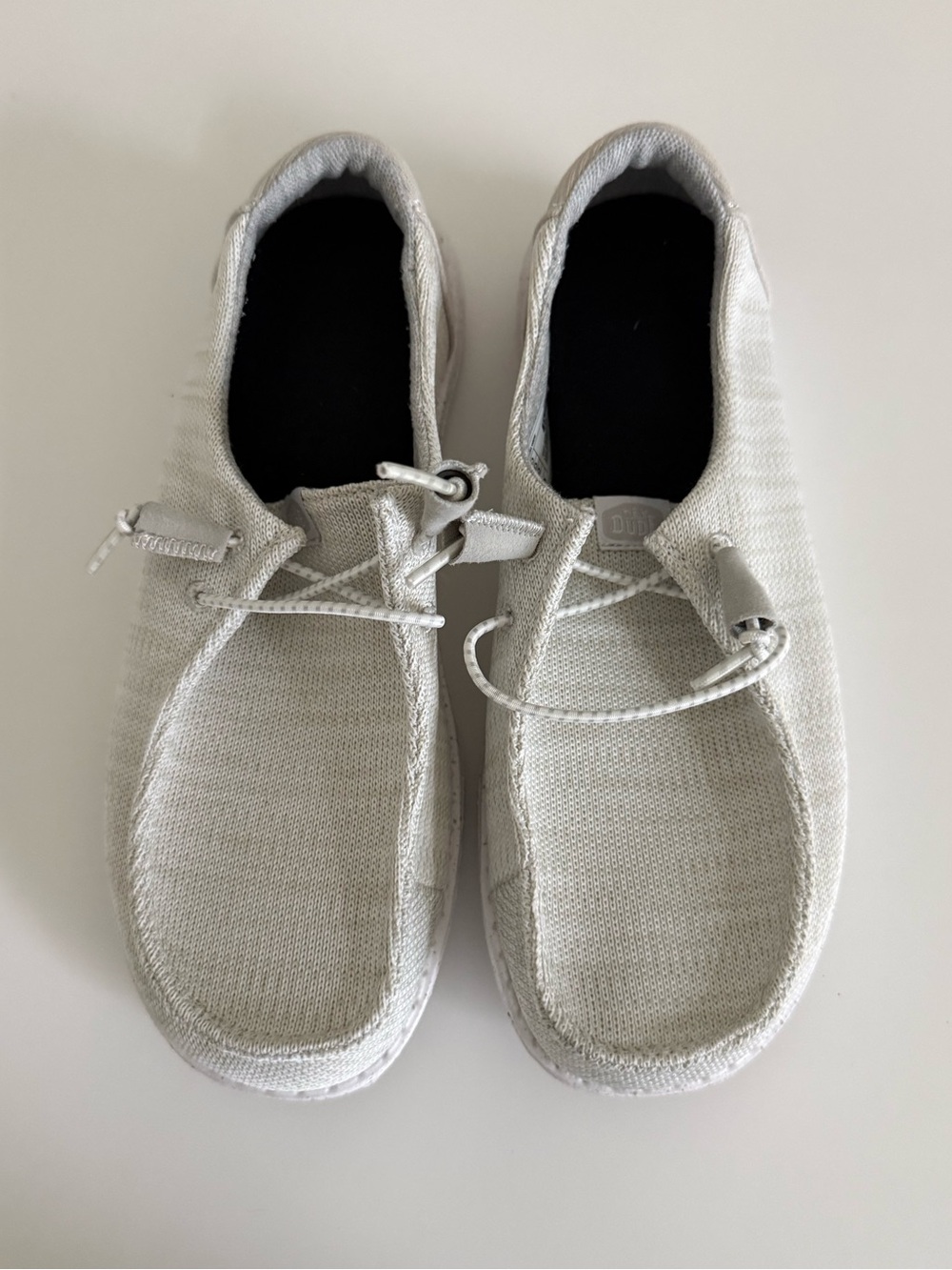 Hey Dude Wendy Sport Mesh Wide Slip-On Shoes in Grey (Off-White)